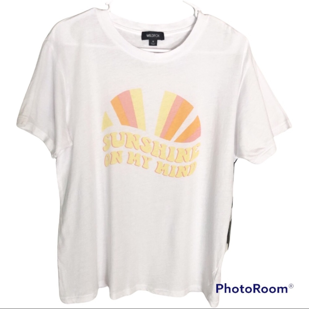 WILDFOX Sunshine On My Mind White Graphic Tee NWT